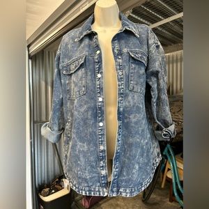 Iris acid wash denim jacket / coat M